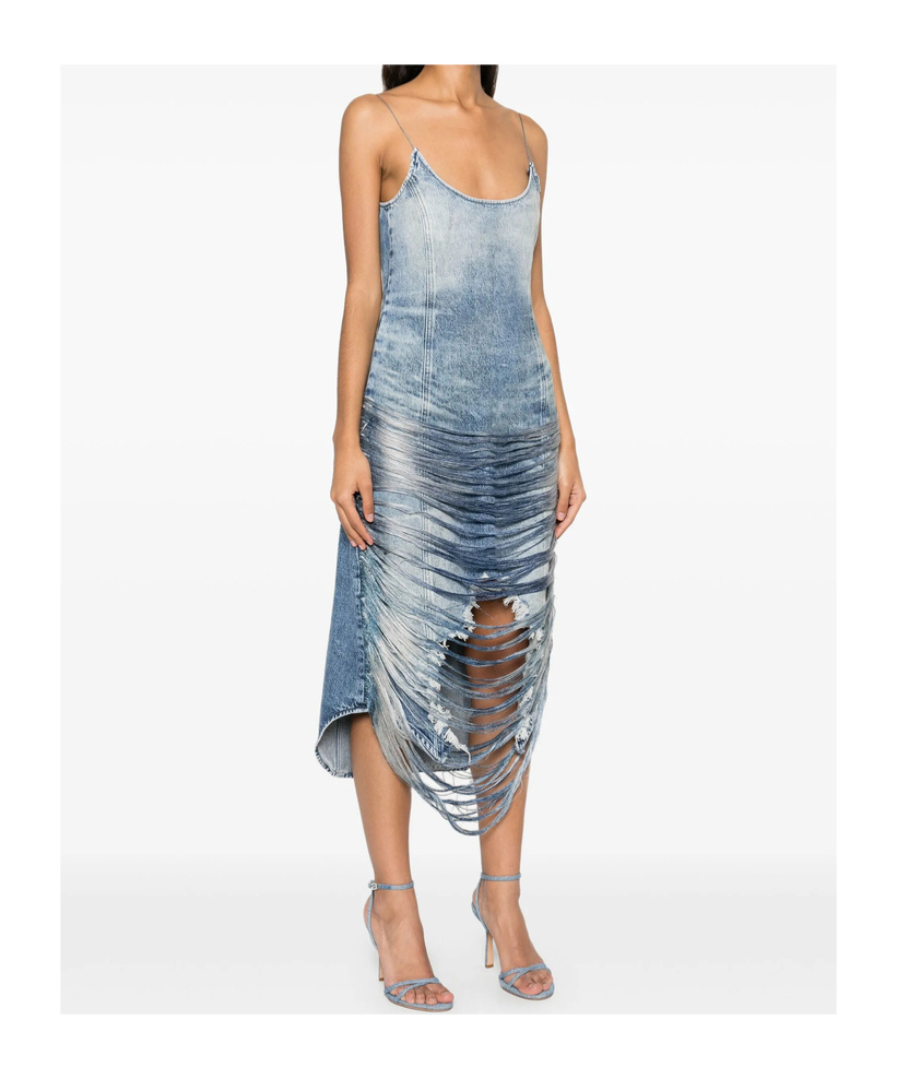 Diesel Thin Shoulder Strap Dress In Blue