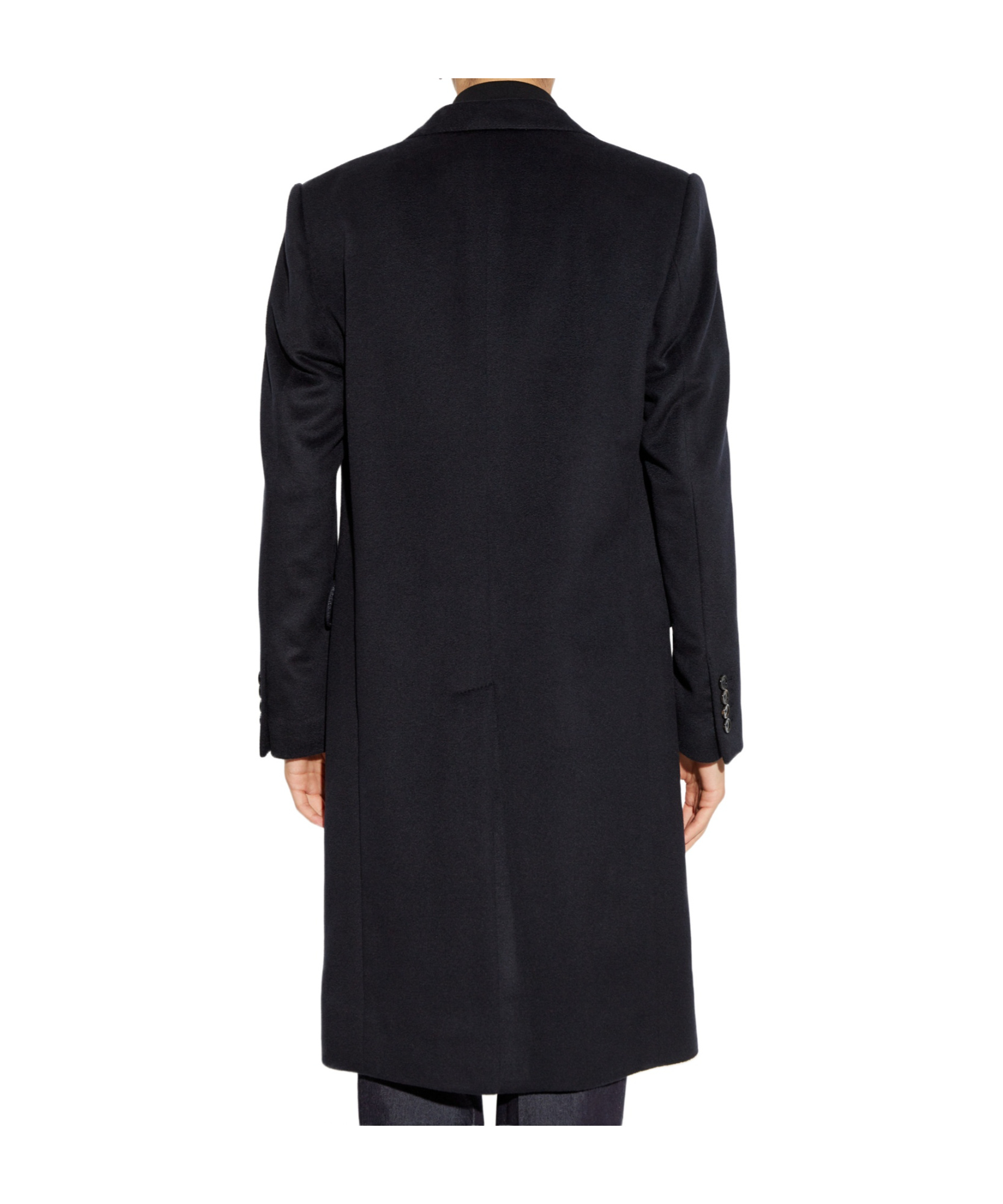 Dolce & Gabbana Lapel Collar Single-breasted Wool Coat In Black