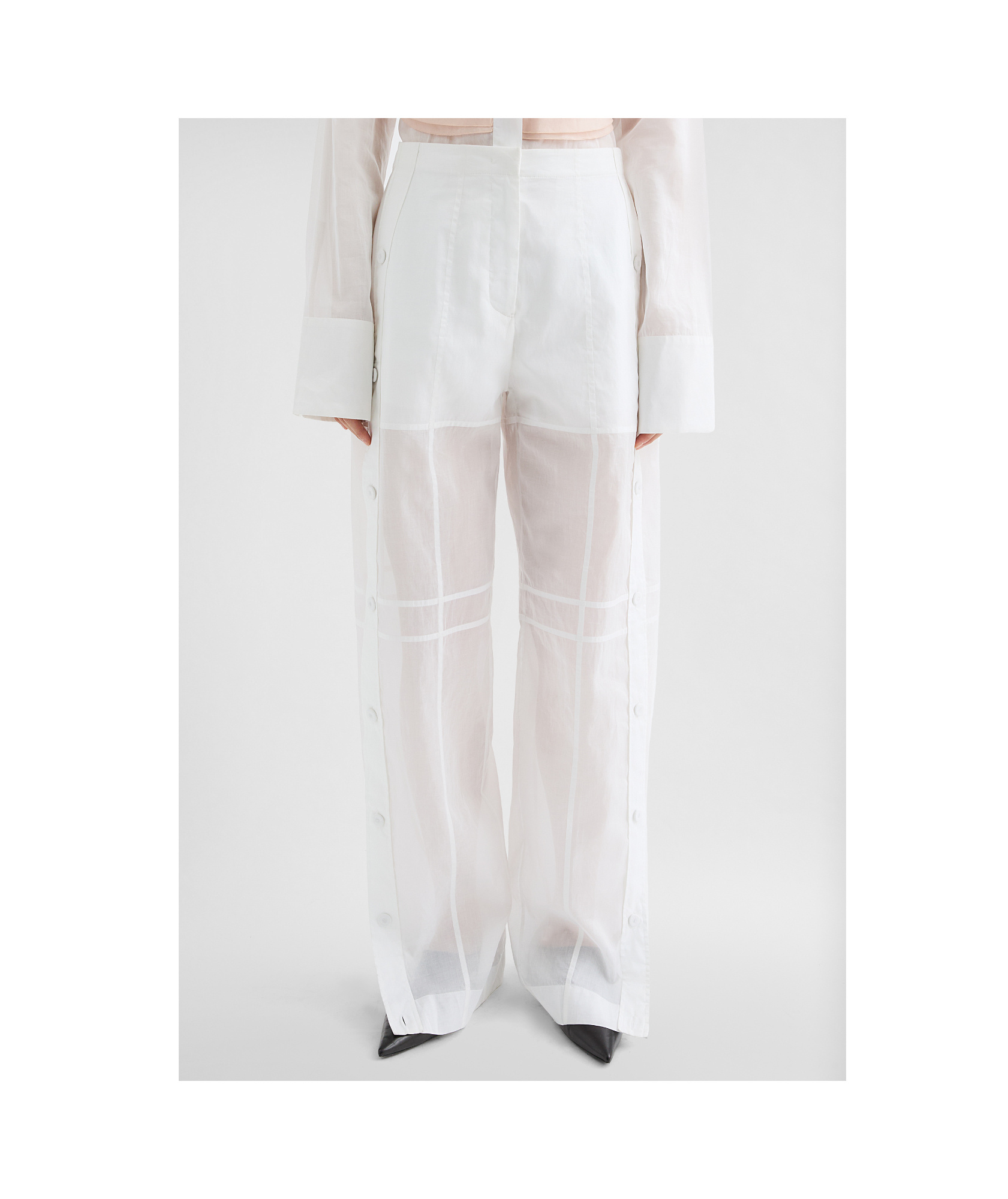 Jil Sander Cotton Muslin Trousers In White