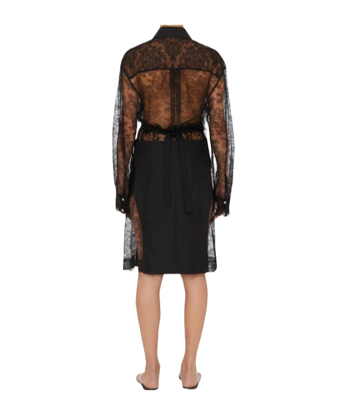 Christopher Esber Lace Tuxedo Shirt In Black