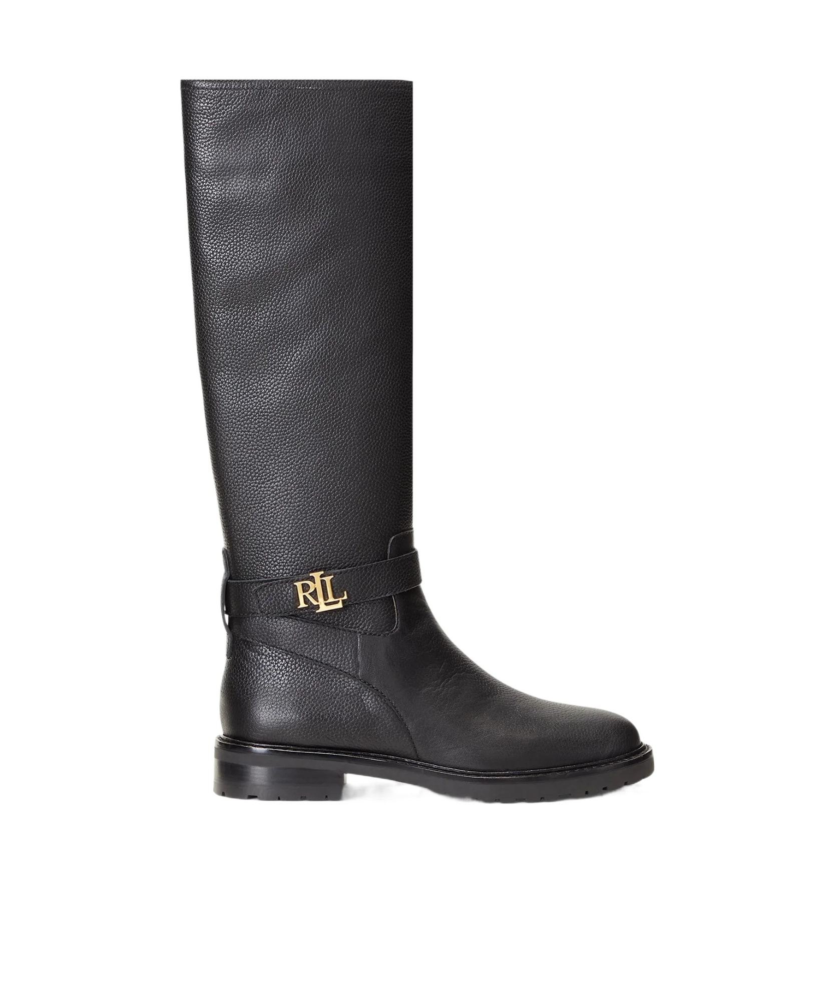 Ralph Lauren Zip Logo Short Boots In Black