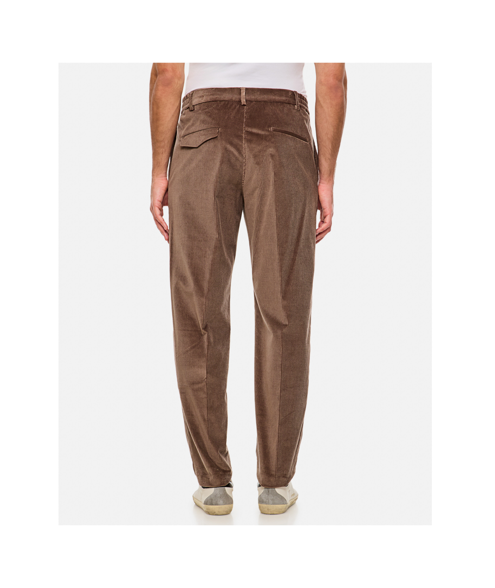 Shop Tagliatore Tapered Leg Corduroy Trousers In Brown