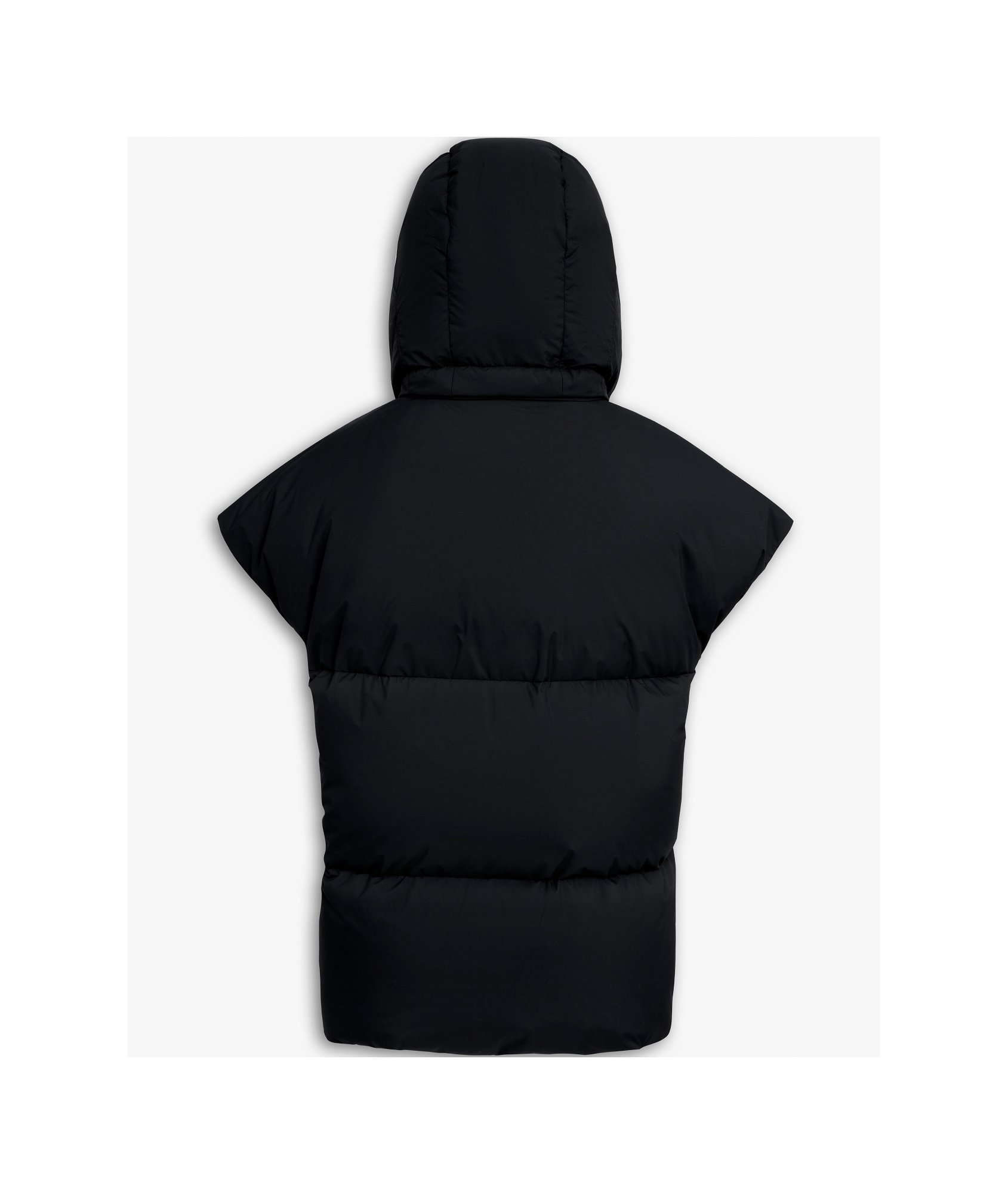 Alaïa Oversize Asymmetric Down Vest Jackets Black In Black