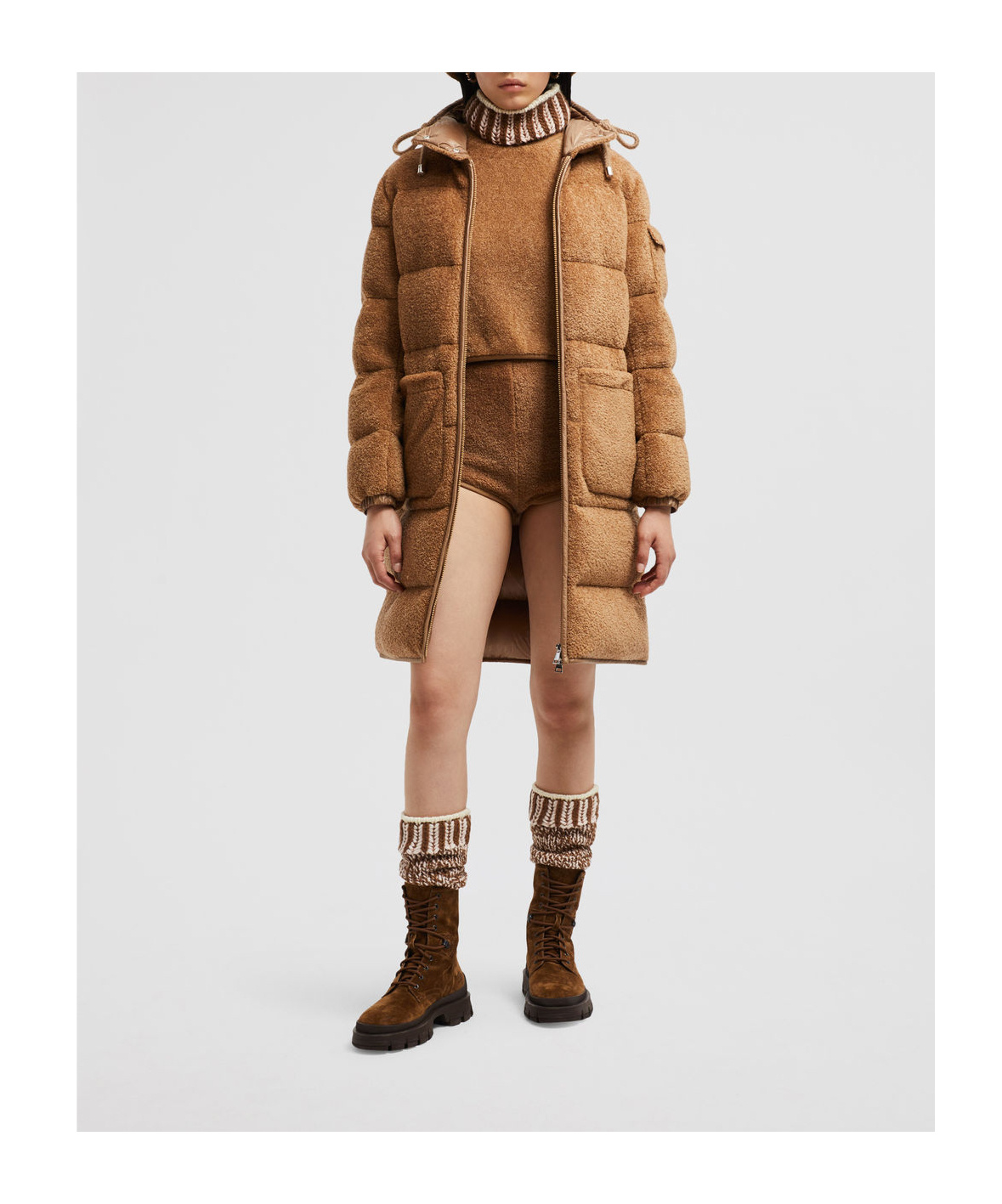 MONCLER BELCASTEL TEDDY LONG DOWN JACKET