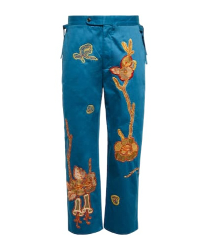 Bode Straight-leg Casual Pants In Blue