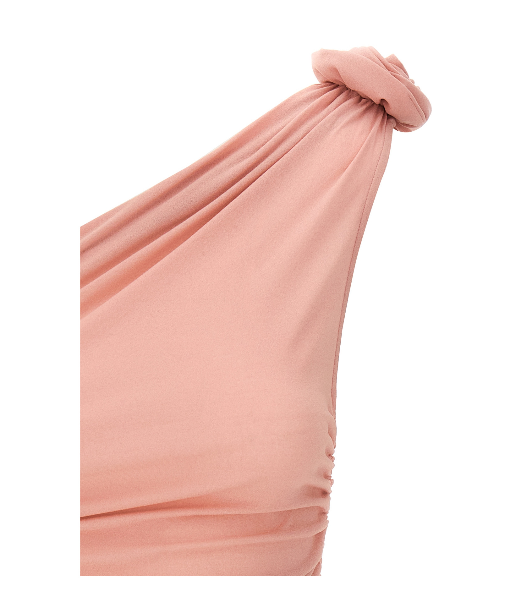 Magda Butrym Rosette One-shoulder Stretch-silk Top In Pink
