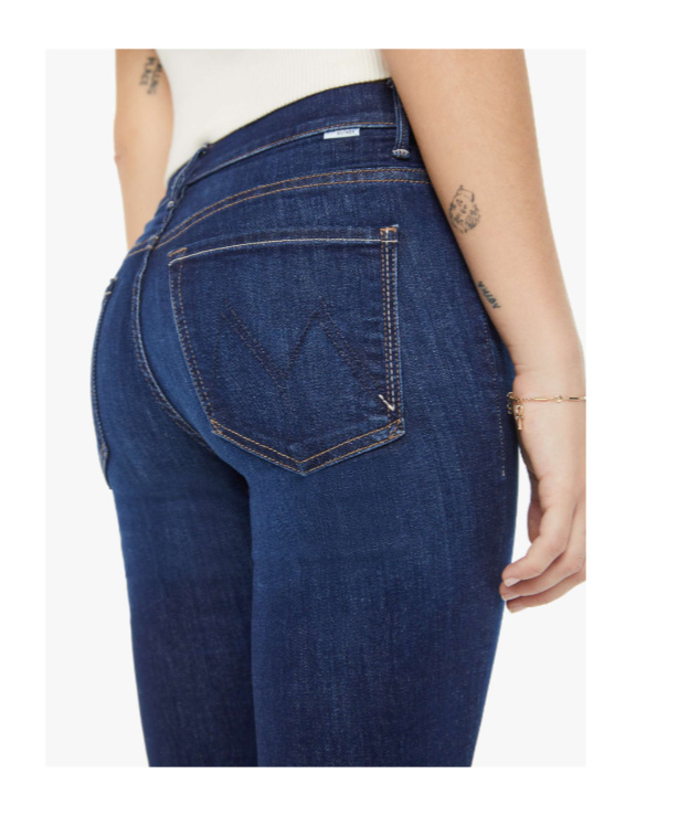 Mother High-waisted Crop Fray Jeans In Off Limits In Blue