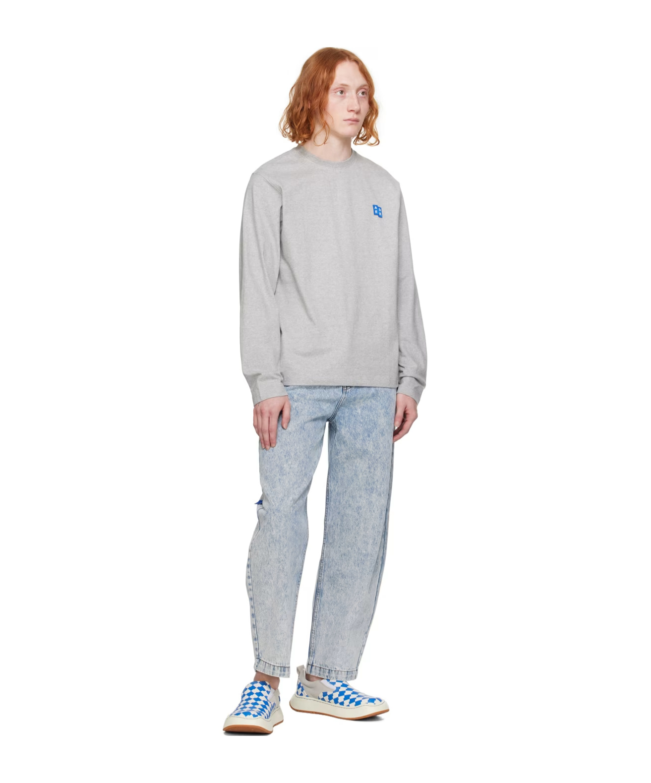 Ader Error Logo Belt Ring Jeans Pants In Gray
