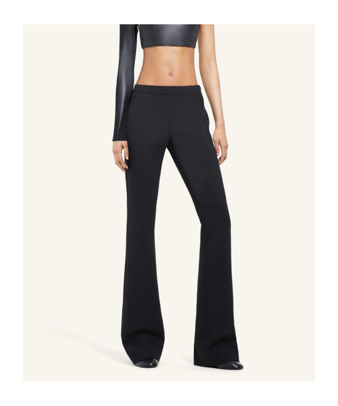 Courrèges Distressed-effect Flared Trousers In Black