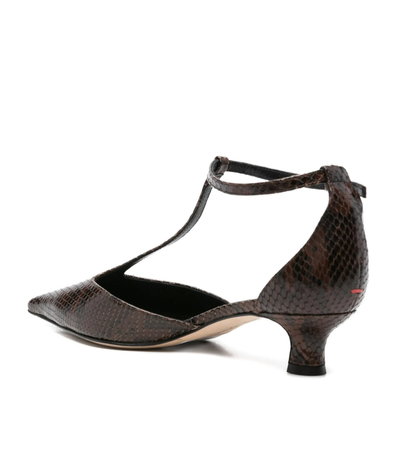 Aeyde Liz Snake Print Calf Leather Moka Shoes In Black