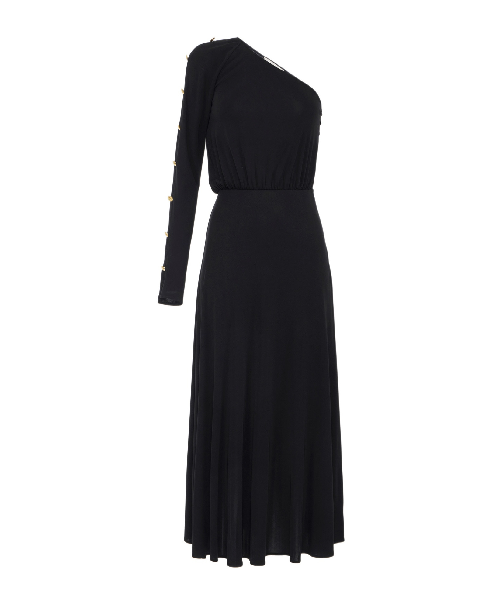 ELISABETTA FRANCHI ONE-SHOULDER MIDI DRESS