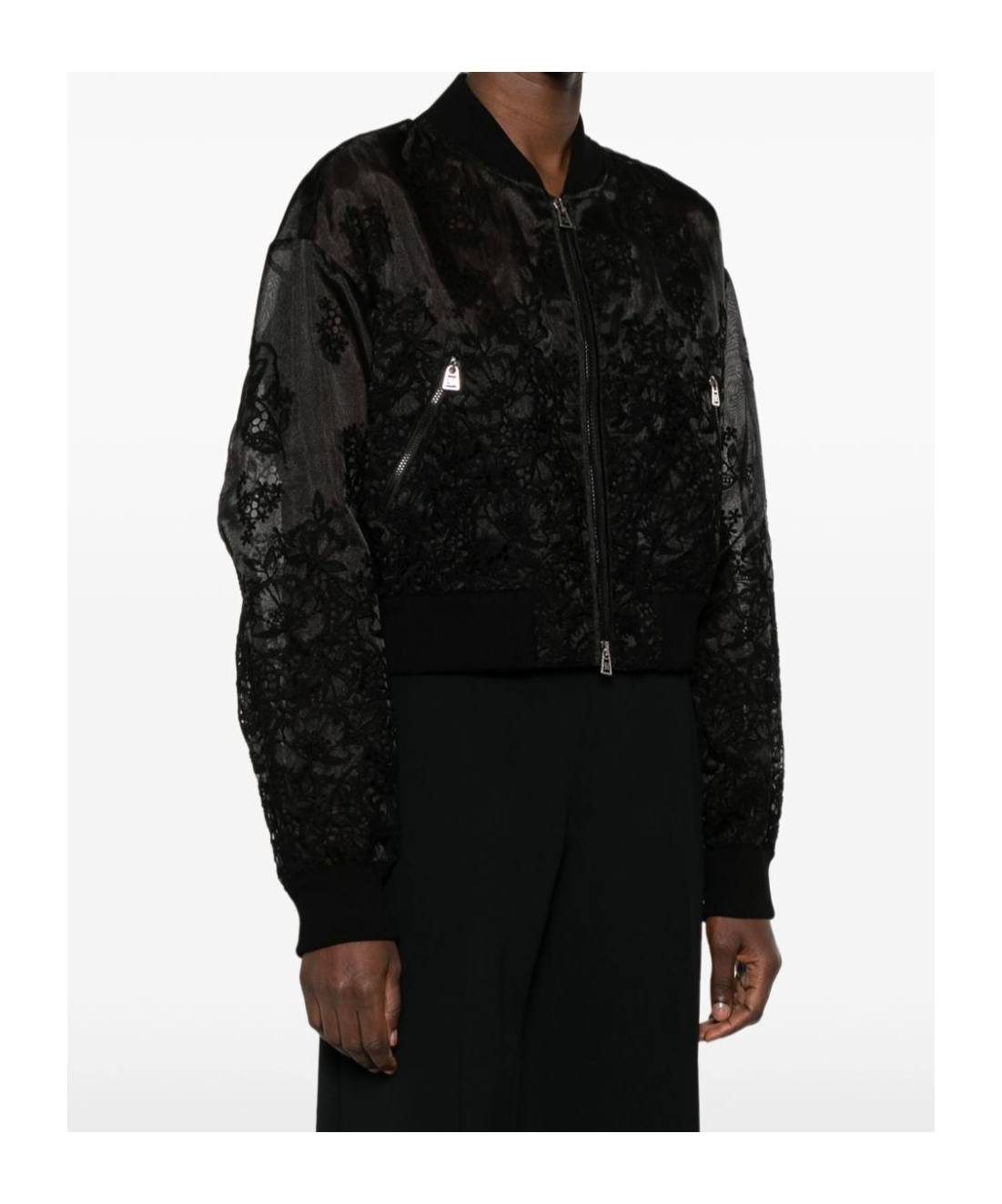 Ermanno Scervino Floral-embroidered Jacket In Black