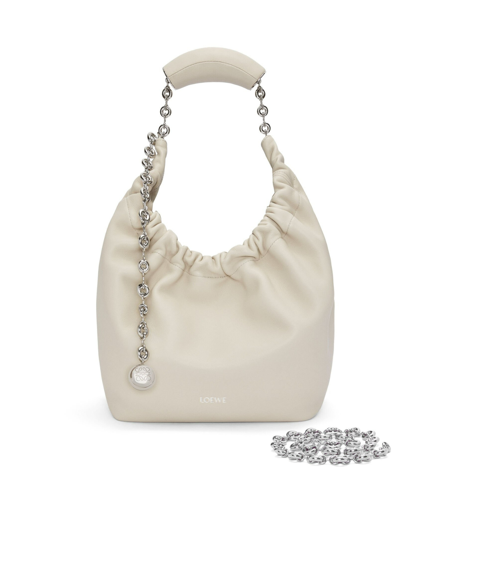 Loewe Squeeze Small Shoulder Bag In Sea Salt