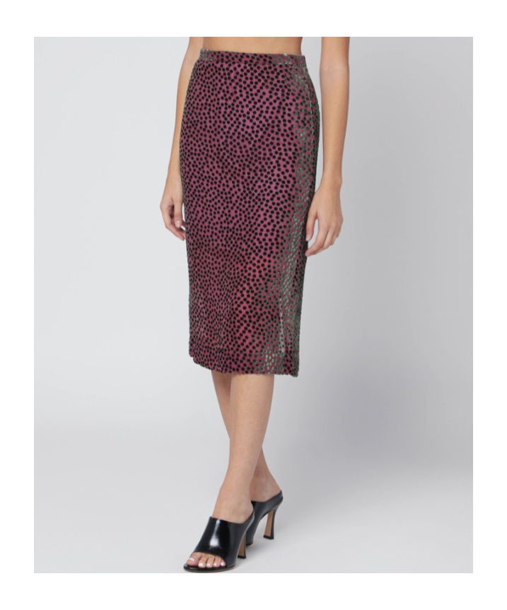Dries Van Noten Polka Dot Skirt In Silk Blend In Animal Print
