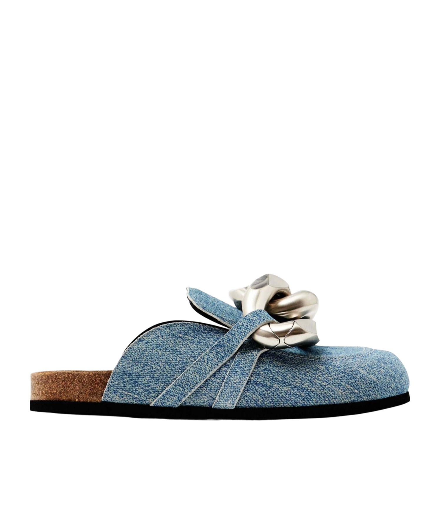 Jw Anderson Chunky Chain Denim Loafer Mules In Blue