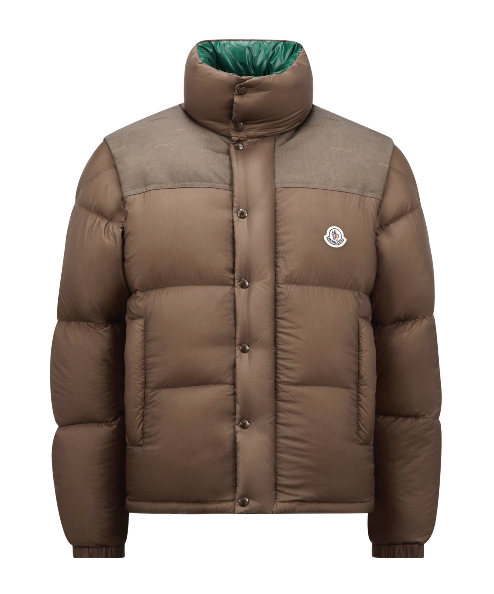 Moncler "verone 1" Reversible Crop Down Jacket In Brown