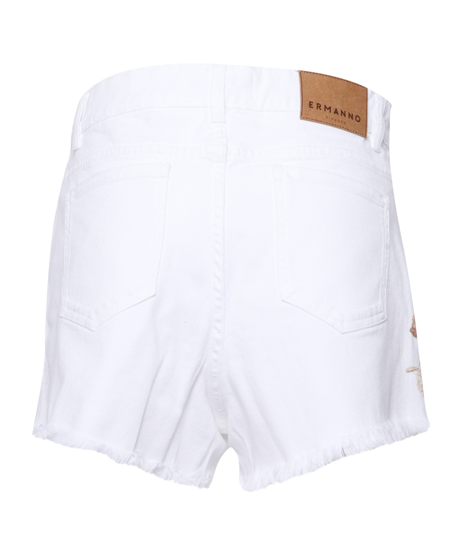 Shop Ermanno Scervino Lace-detailed Frayed Denim Shorts