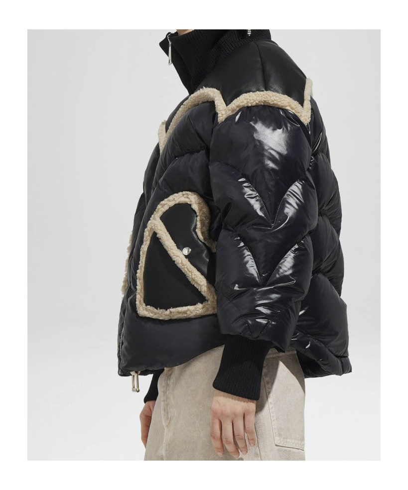 Khrisjoy Black Nylon Corazon Down Jacket In Black