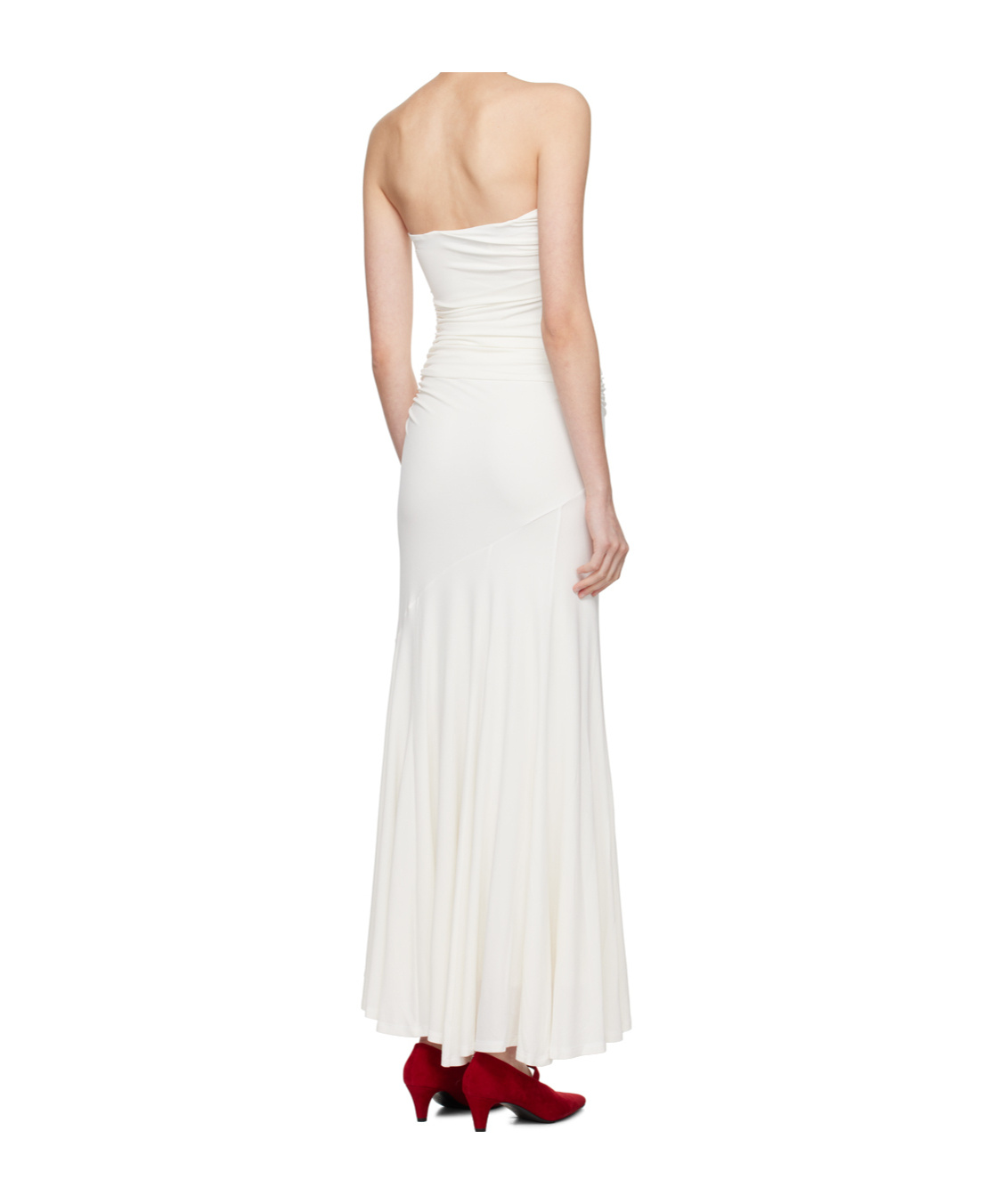 Tove Pleated Tube Top Dress In White