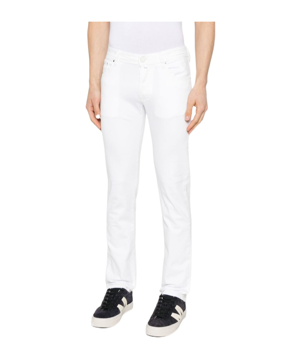 Jacob Cohen Belt Loop Track Pants In White