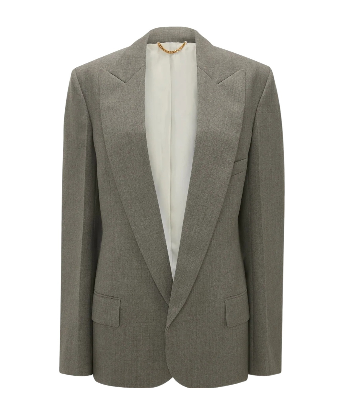 Victoria Beckham Long-sleeved Suit Jacket In Gray