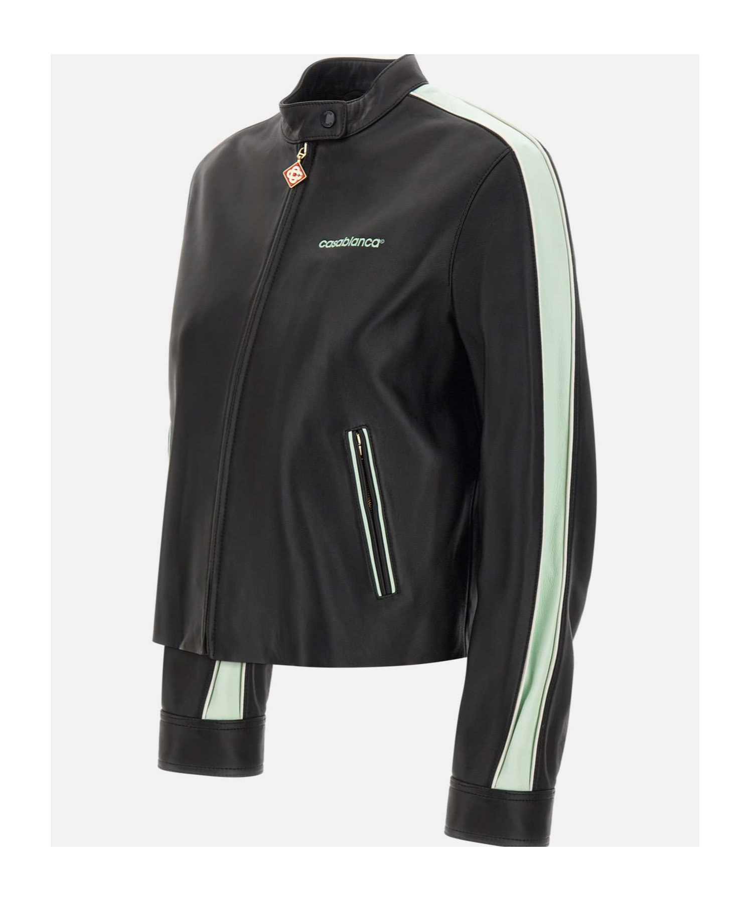 Casablanca Womens Black Racer Regular-fit Leather Jacket In Black