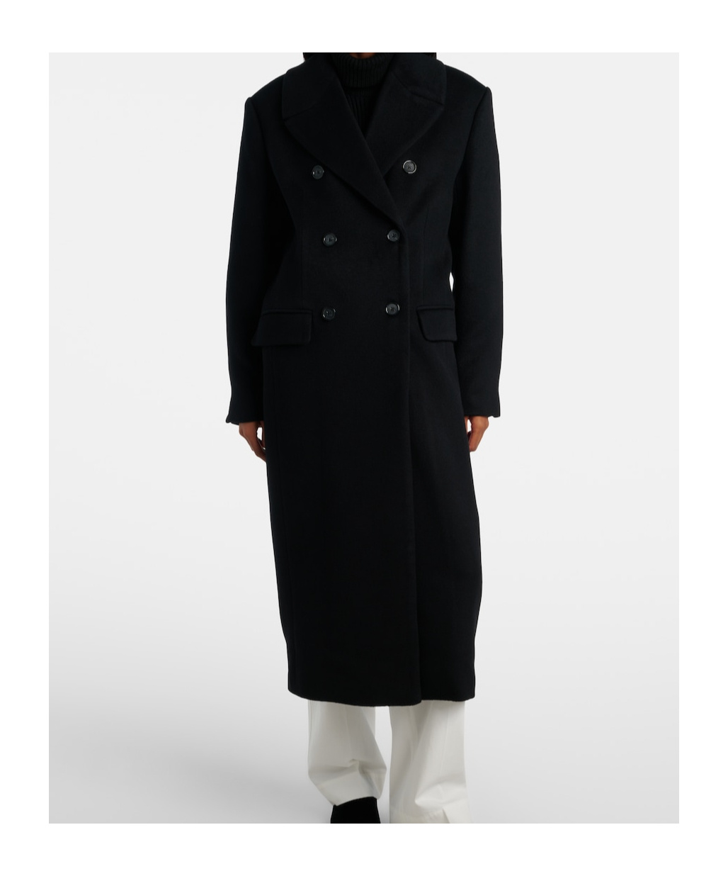 Totême Double-breasted Cashmere Coat In Black
