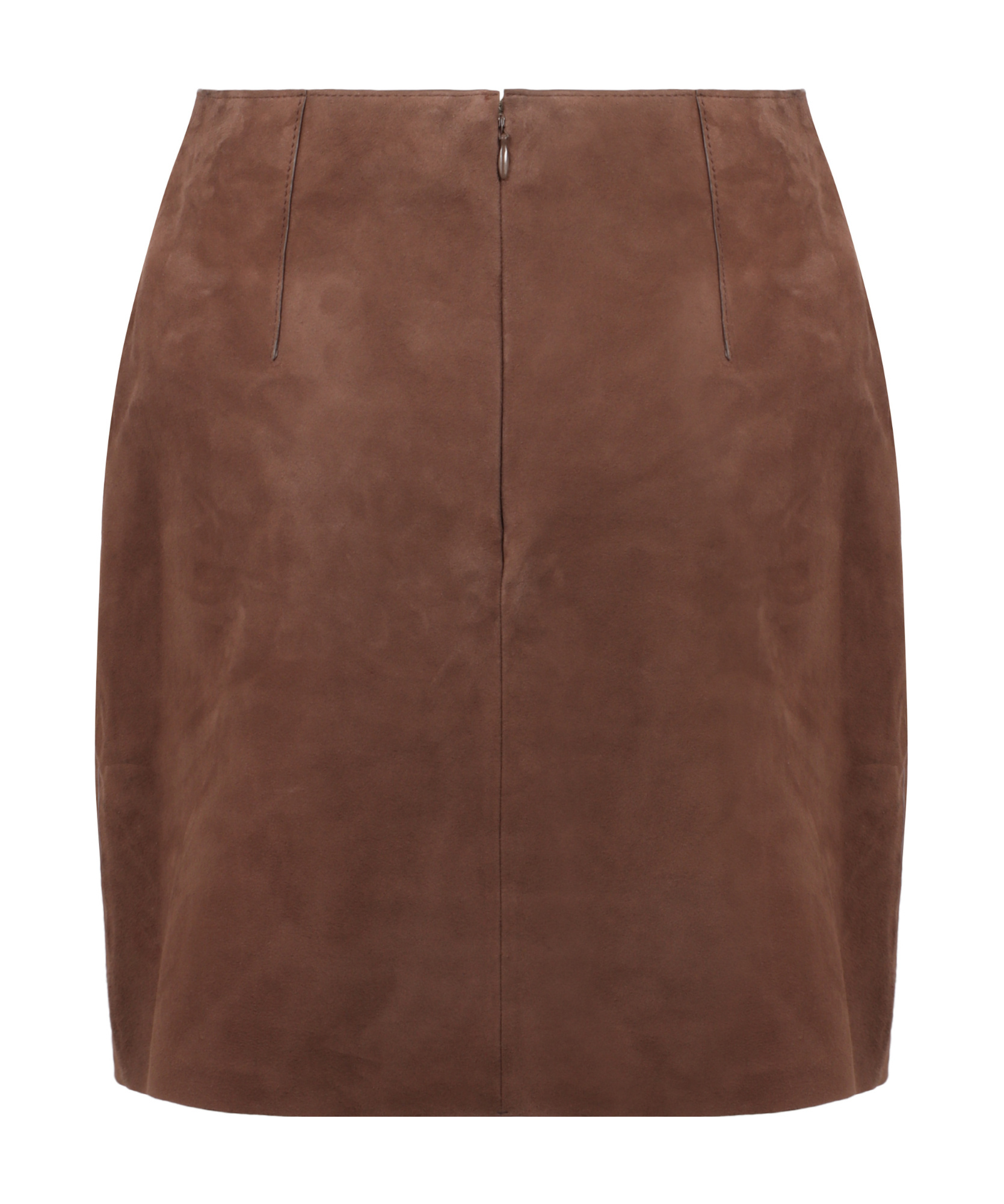 Shop Yves Salomon Suede Wrap Skirt In Brown