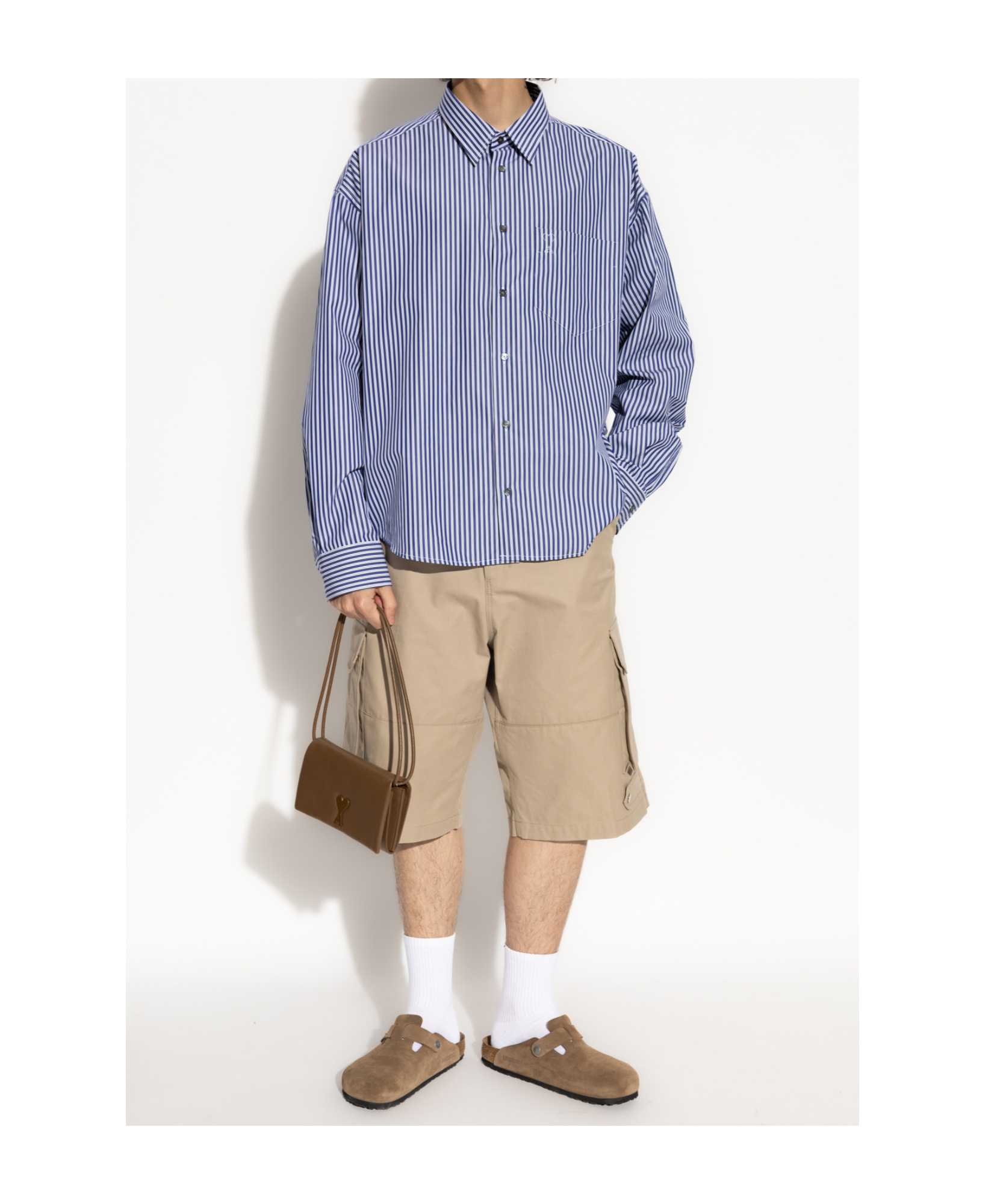 Ami Alexandre Mattiussi Ami Paris Cargo Short In Neutral