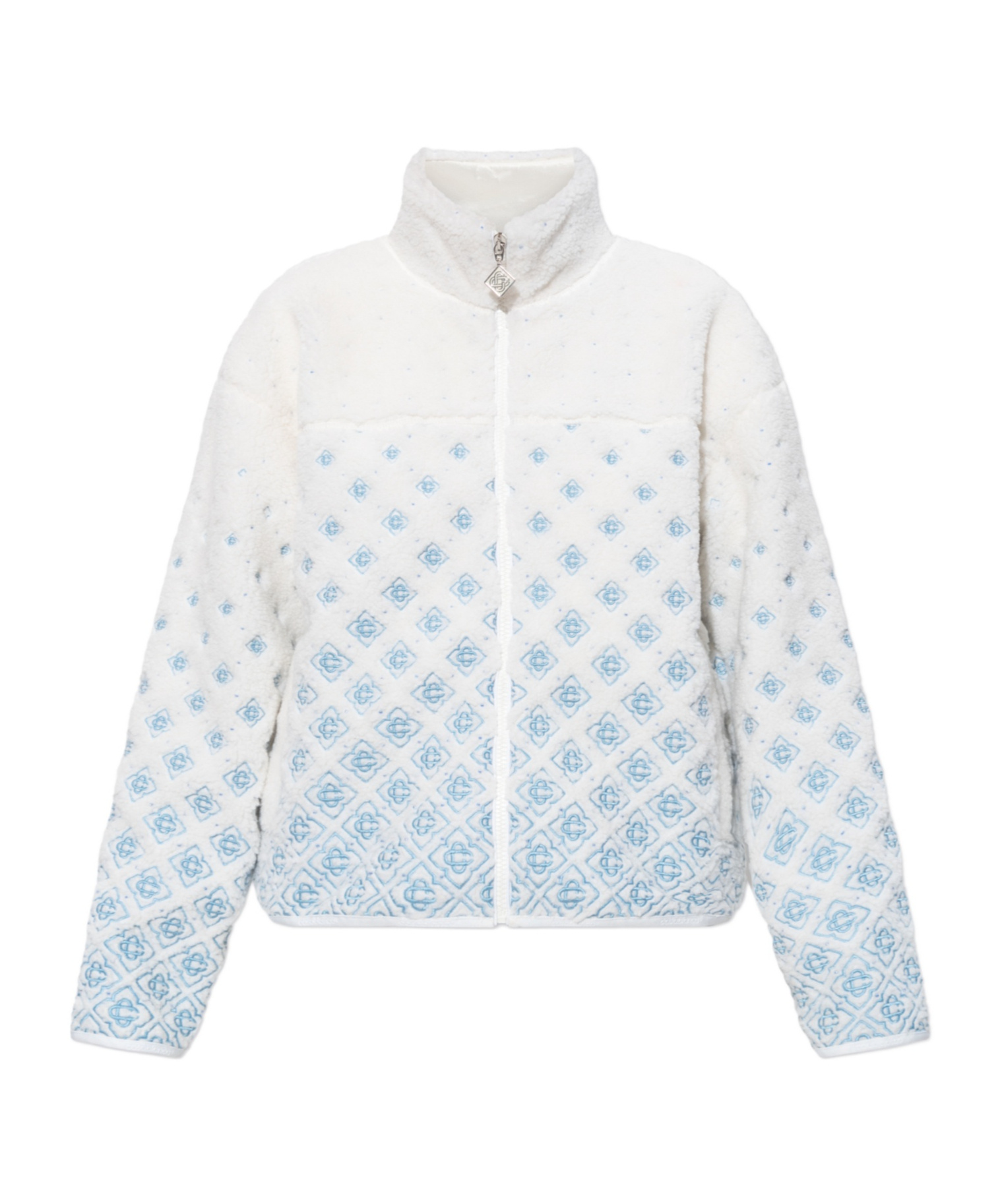 Casablanca Alphabet Pattern Zipper Hoodie In White