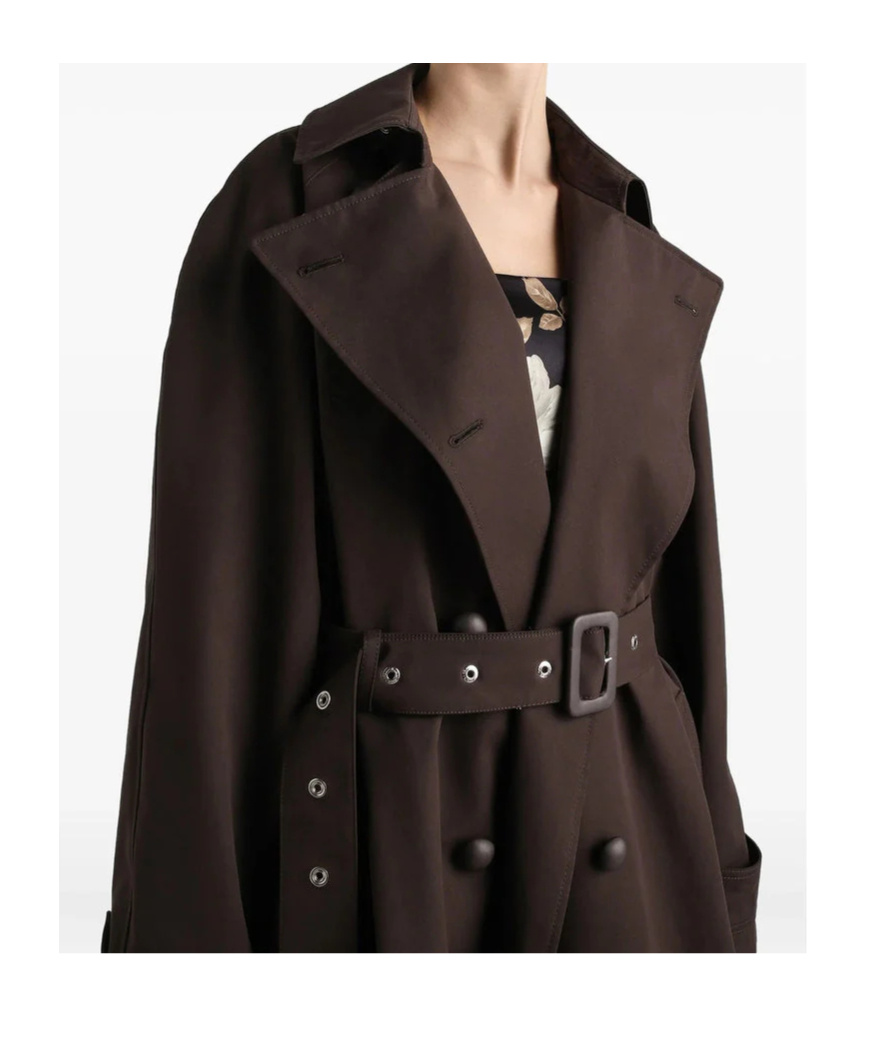 Dolce & Gabbana Double-breasted Belted Coat In Brown