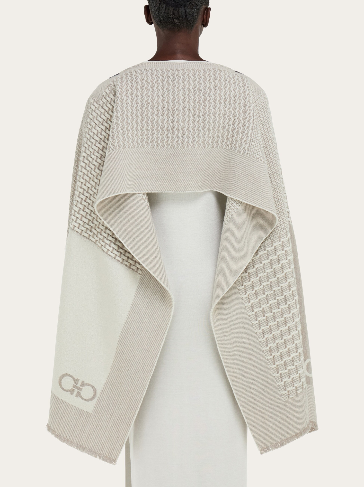 Ferragamo Cape Jacquard In Gray