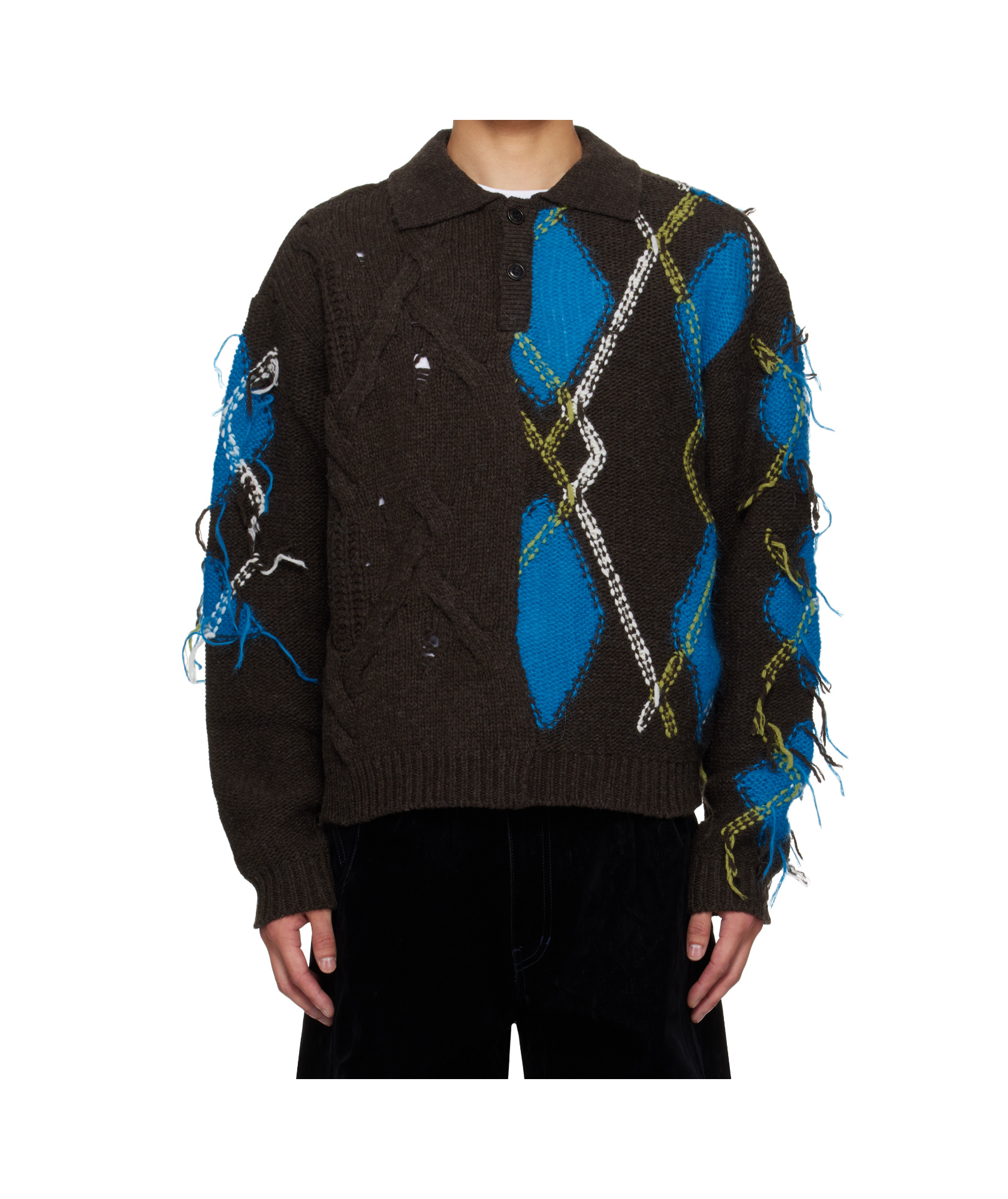Andersson Bell Argyle Fisherman Sweater In Multi
