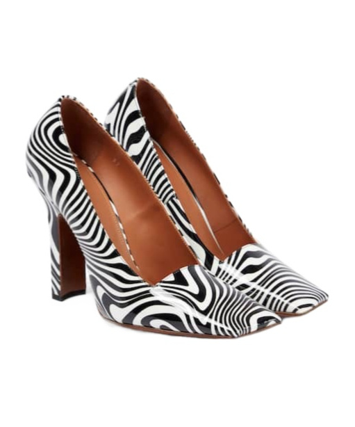 Vetements Boomerang Zebra-print Leather Pumps In Multi