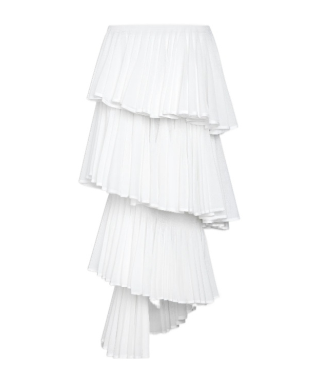 Alaïa Knit Spiral Skirt In White