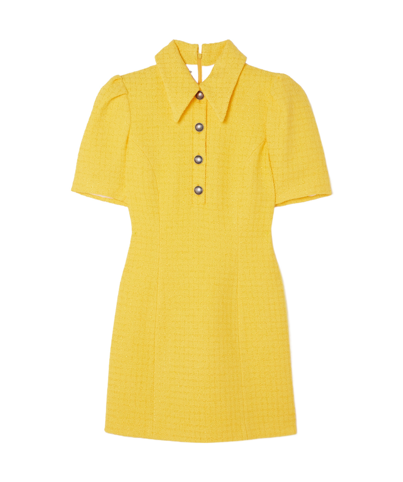 Alessandra Rich Short Sleeve Dress In Yellow