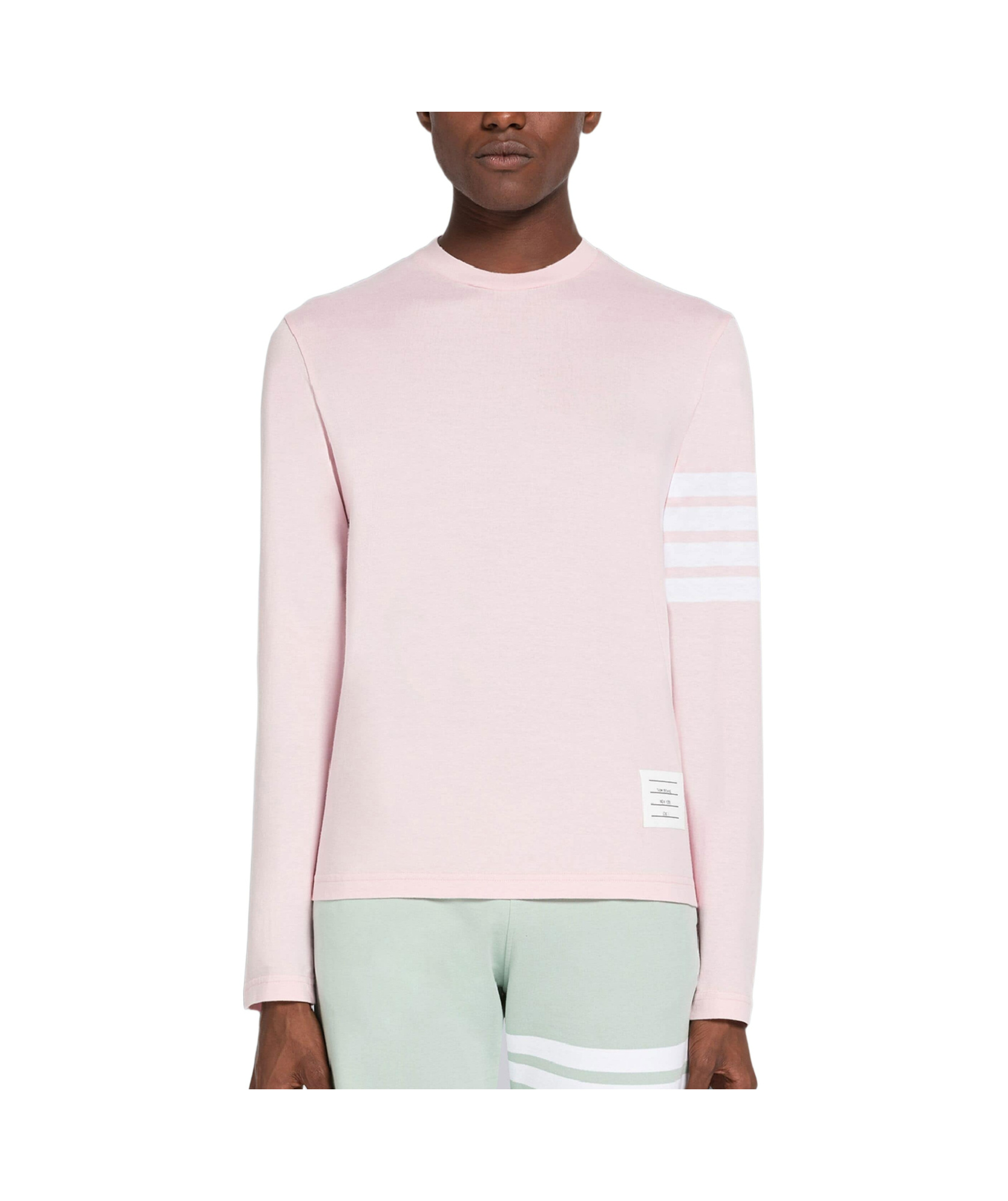 Thom Browne Hector 4-bar Long-sleeve T-shirt In Pink