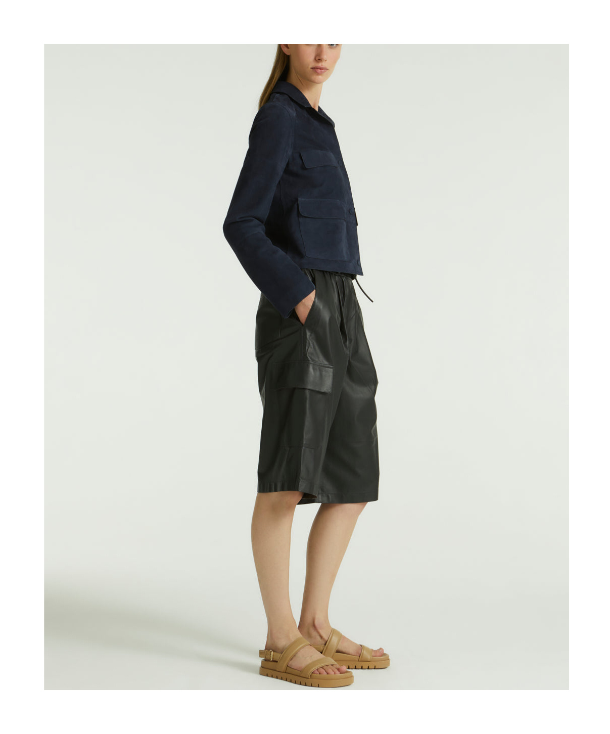 Yves Salomon Double-sided Velvet Lambskin Short Leather Jacket In Black