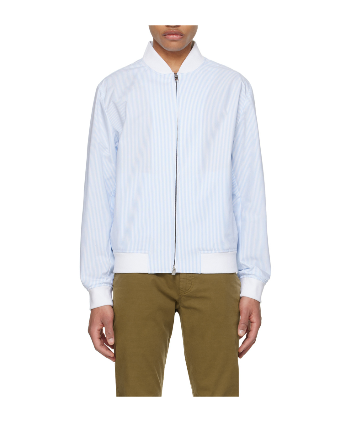 Hugo Boss Right-collar Zipper Casual Jacket In White