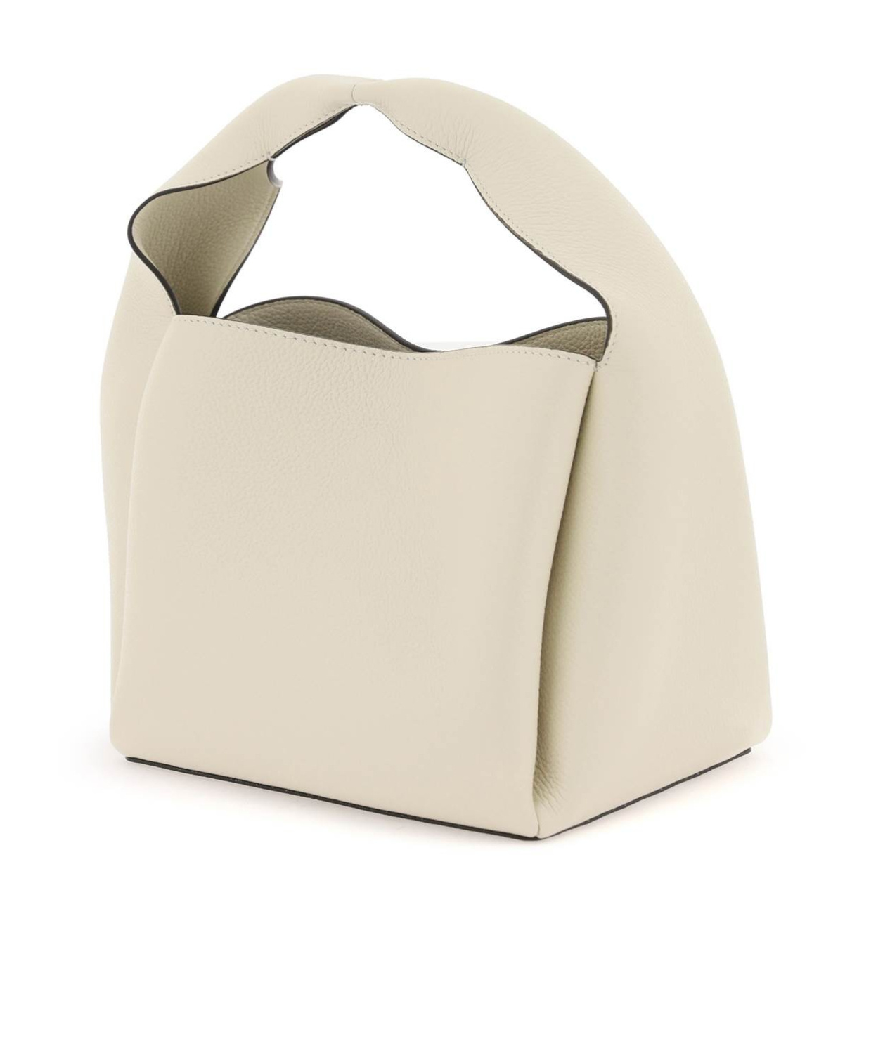 Totême Petite Satin Bucket Bag Ecru In Nude