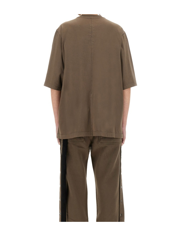 Rick Owens Drkshdw Crew Neck Oversize Fit Relaxed T-shirt In Green