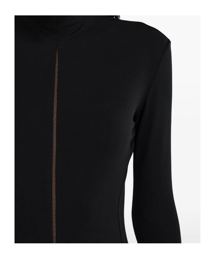 Ferragamo High-neck Mini Dress In Black