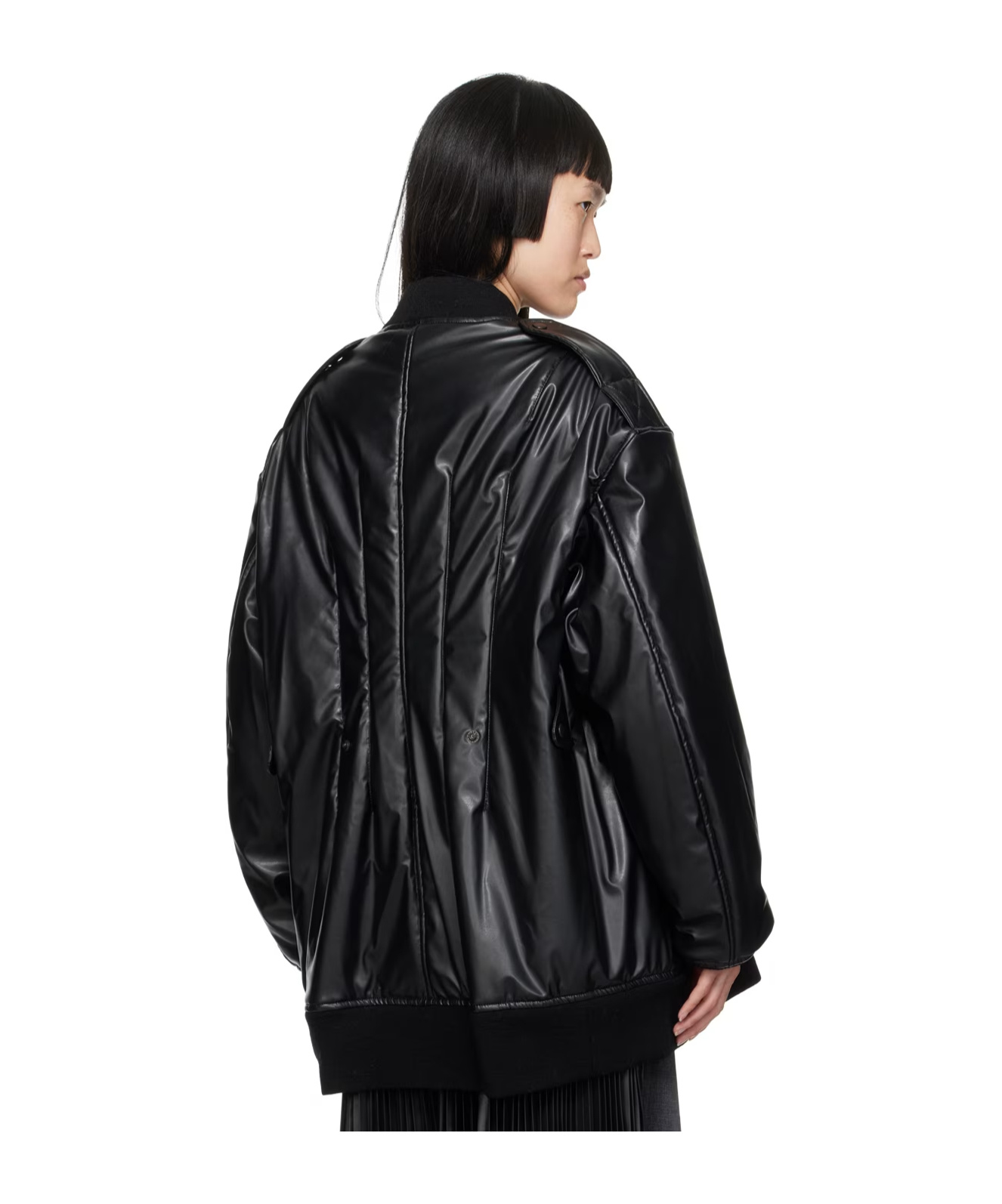 Shop Junya Watanabe Zippered Long-sleeved Cotton Suit In Black