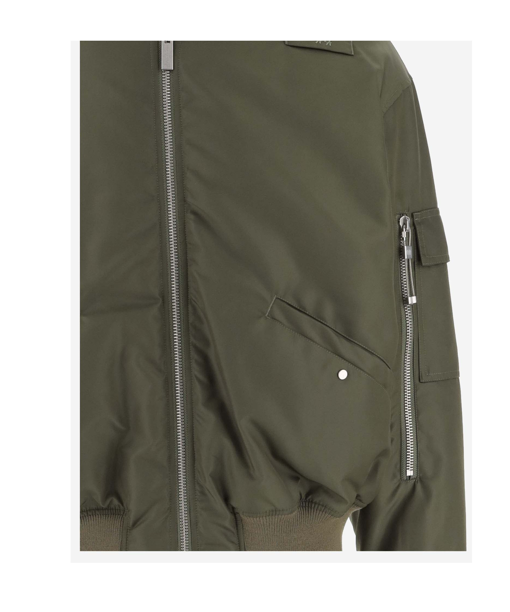 44 Label Group Nylon Bomber Jacket With Logo In Green