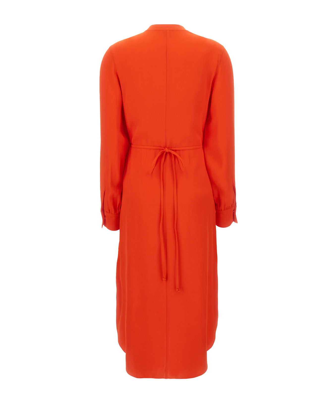 HUGO BOSS TIED-WAIST MIDI SHIRTDRESS 