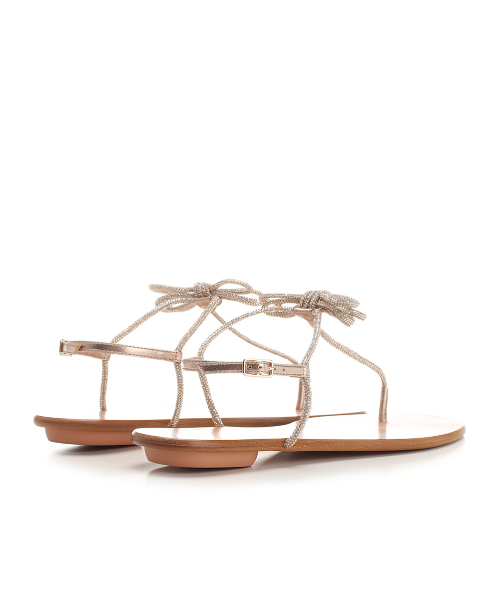 Aquazzura Capri Nights Leather Sandals In Brown