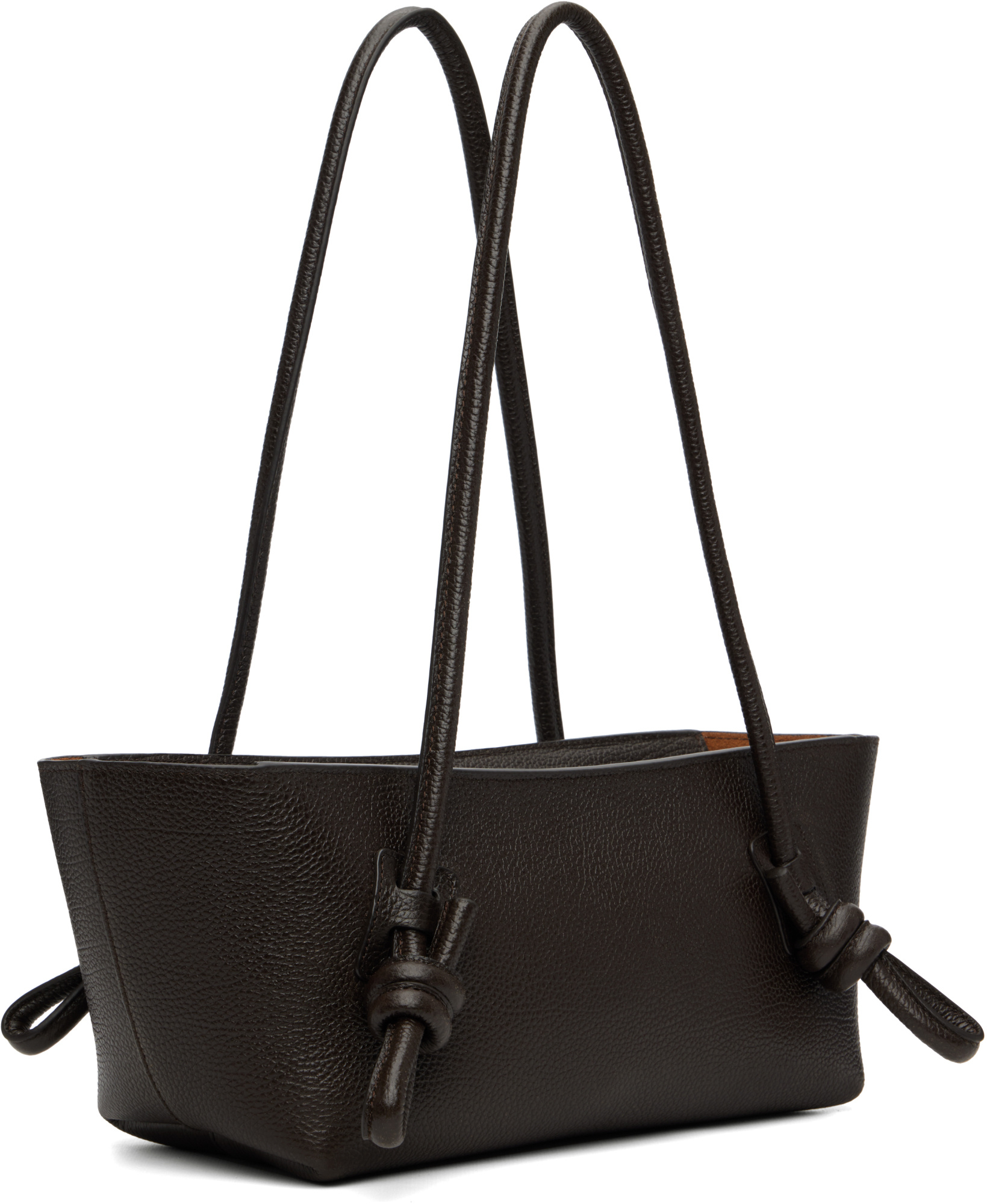 Hereu Fleca Knot-detail Leather Shoulder Bag In Brown
