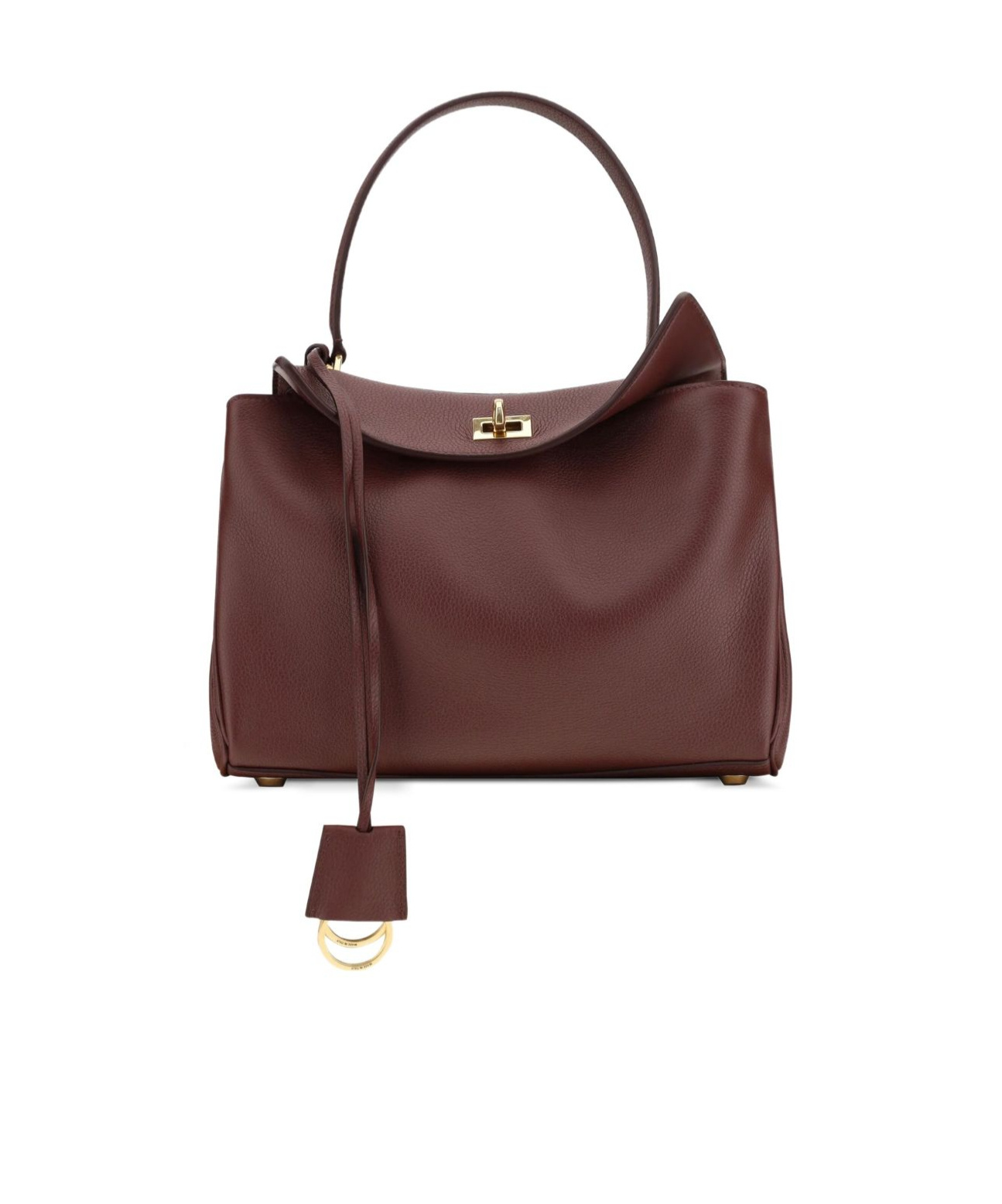 Balenciaga Rodeo Handbag Small In Camel Waxed Suede Calfskin And Smooth Calfskin, Aged-silver Hardware In Red