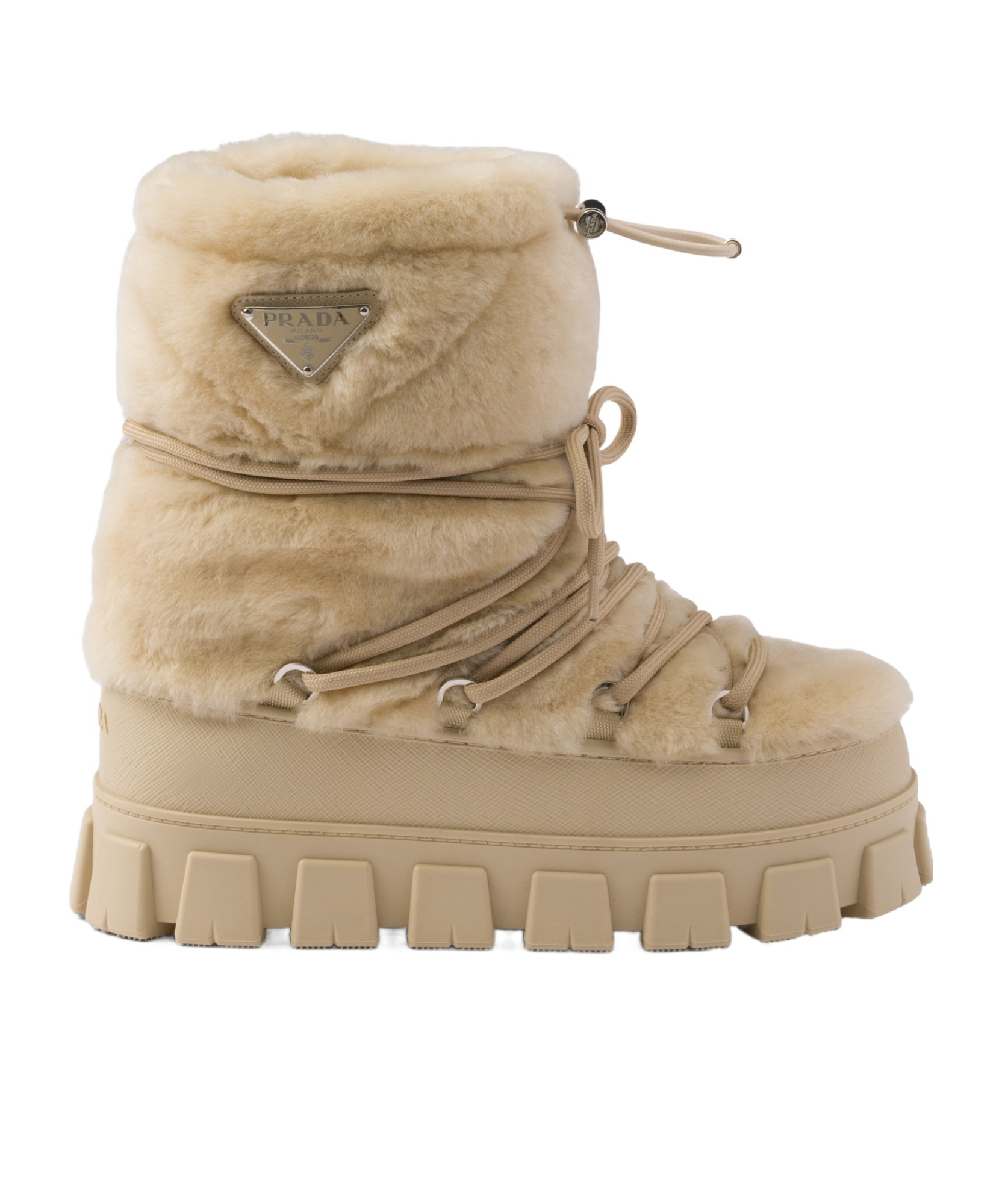 Prada Après-ski-stiefeletten Aus Lammfell In True Color