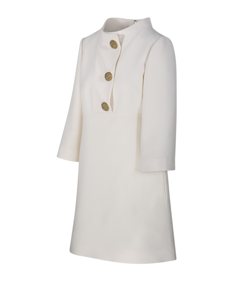 Valentino Stand-neck Dress In White